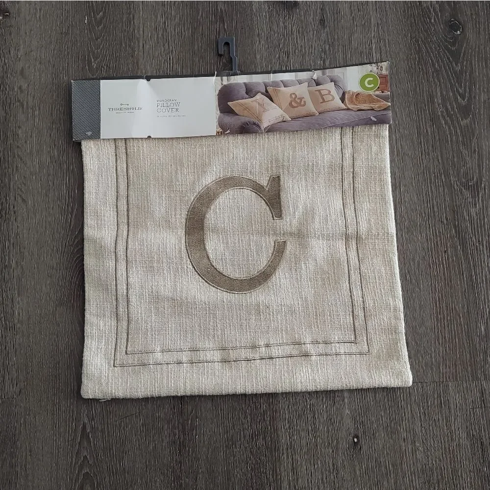 Threshold Monogram Throw Pillow Cover 18